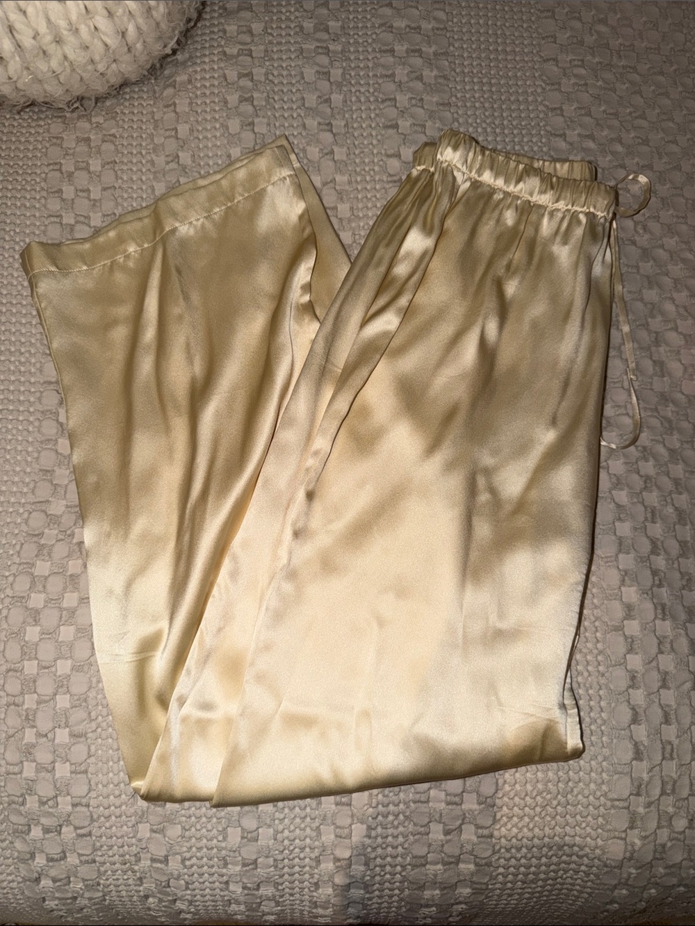Reformation Olina Silk Pants in Sugar - Picture 3 of 4